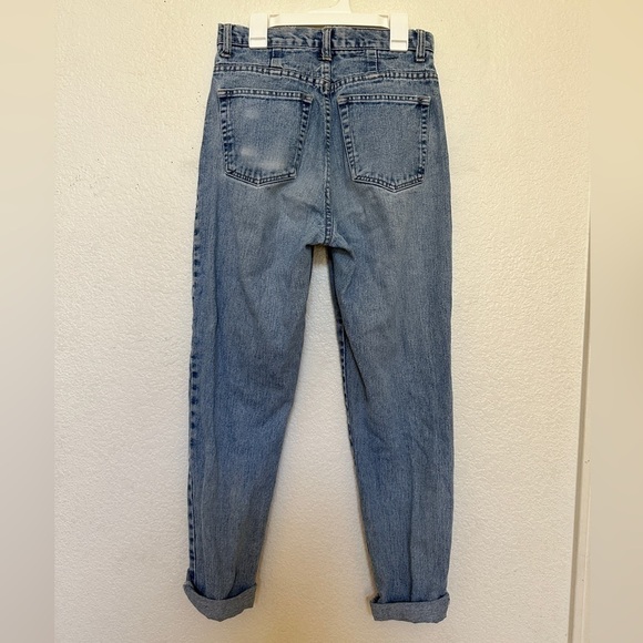 New York Jeans Vintage Light Medium Wash High Waisted Rise Mom Jeans Denim Slim - Picture 8 of 12